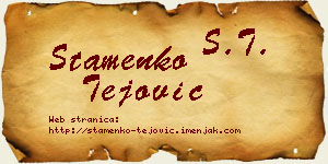 Stamenko Tejović vizit kartica